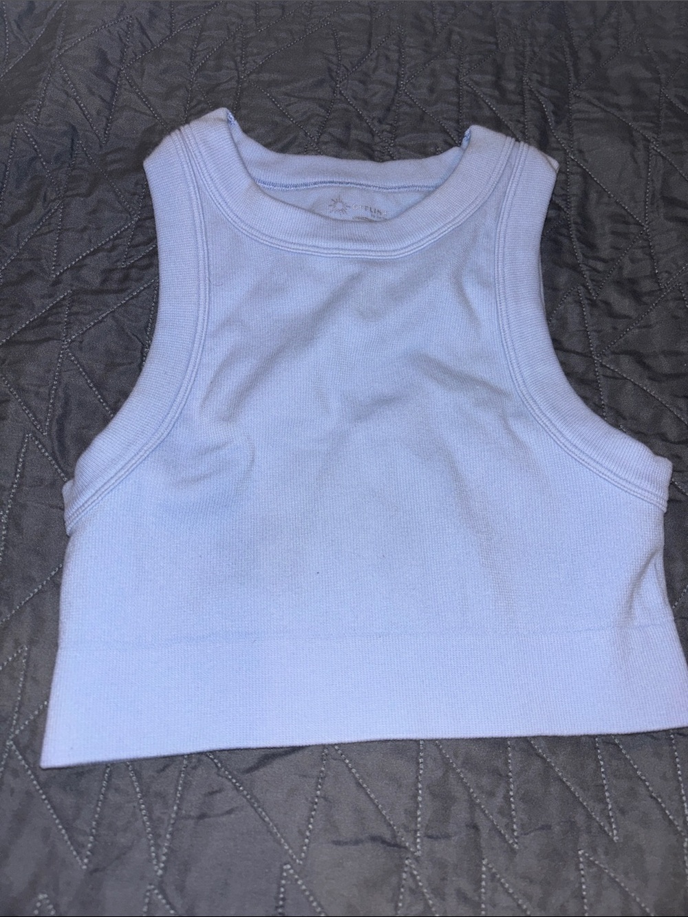 Offline ArieSleeveless Ribbed Crop Tank Top - Light Lavender XS